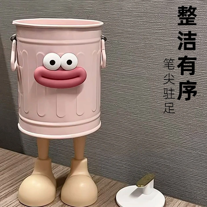 庄子然 搞怪笔筒大容量学生桌面收纳盒女孩办公室轻奢高