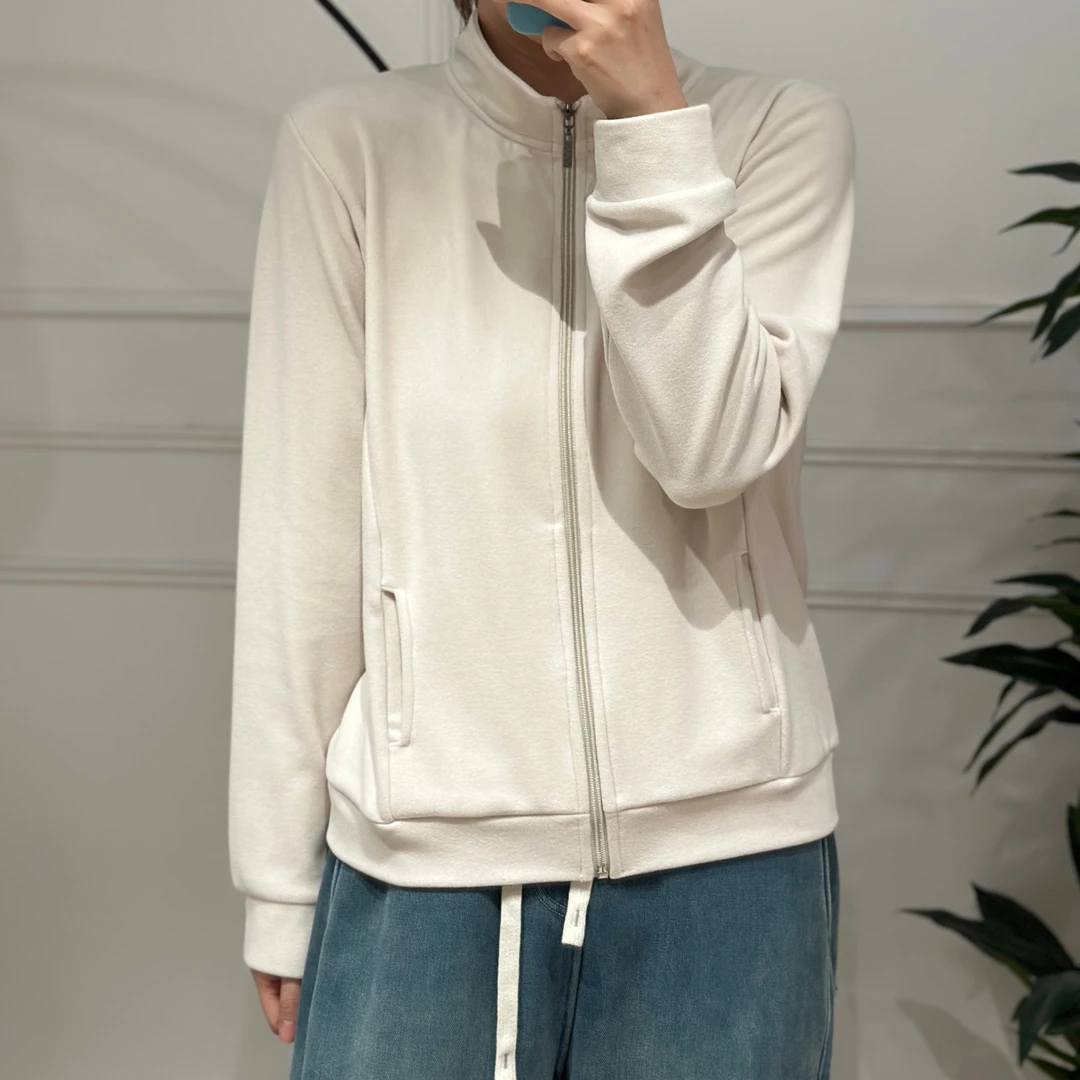 美亚恩NANA纸片人立领外套 350G双面澳绒拉链开衫外套加长款A0976