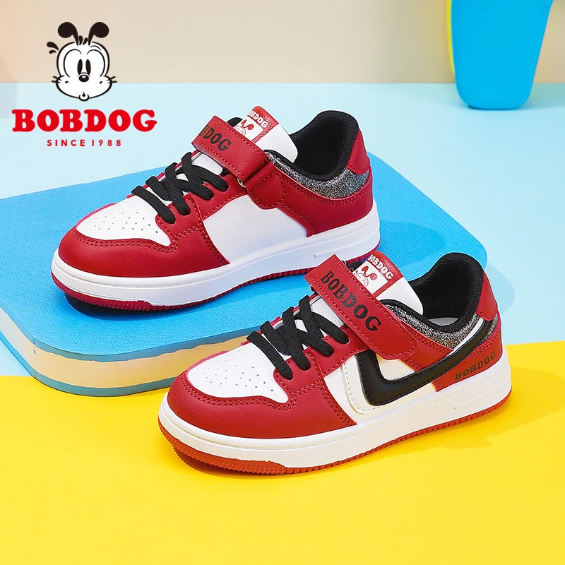 巴布豆童鞋春季新款蛇年限定儿童新年红色板鞋AJ男童女童休闲鞋潮