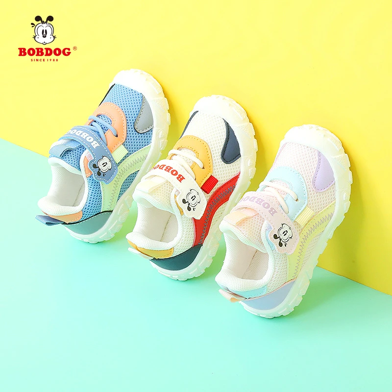 巴布豆童鞋幼儿新款1-3岁4男女婴学步鞋小童网面机能鞋软底运动鞋