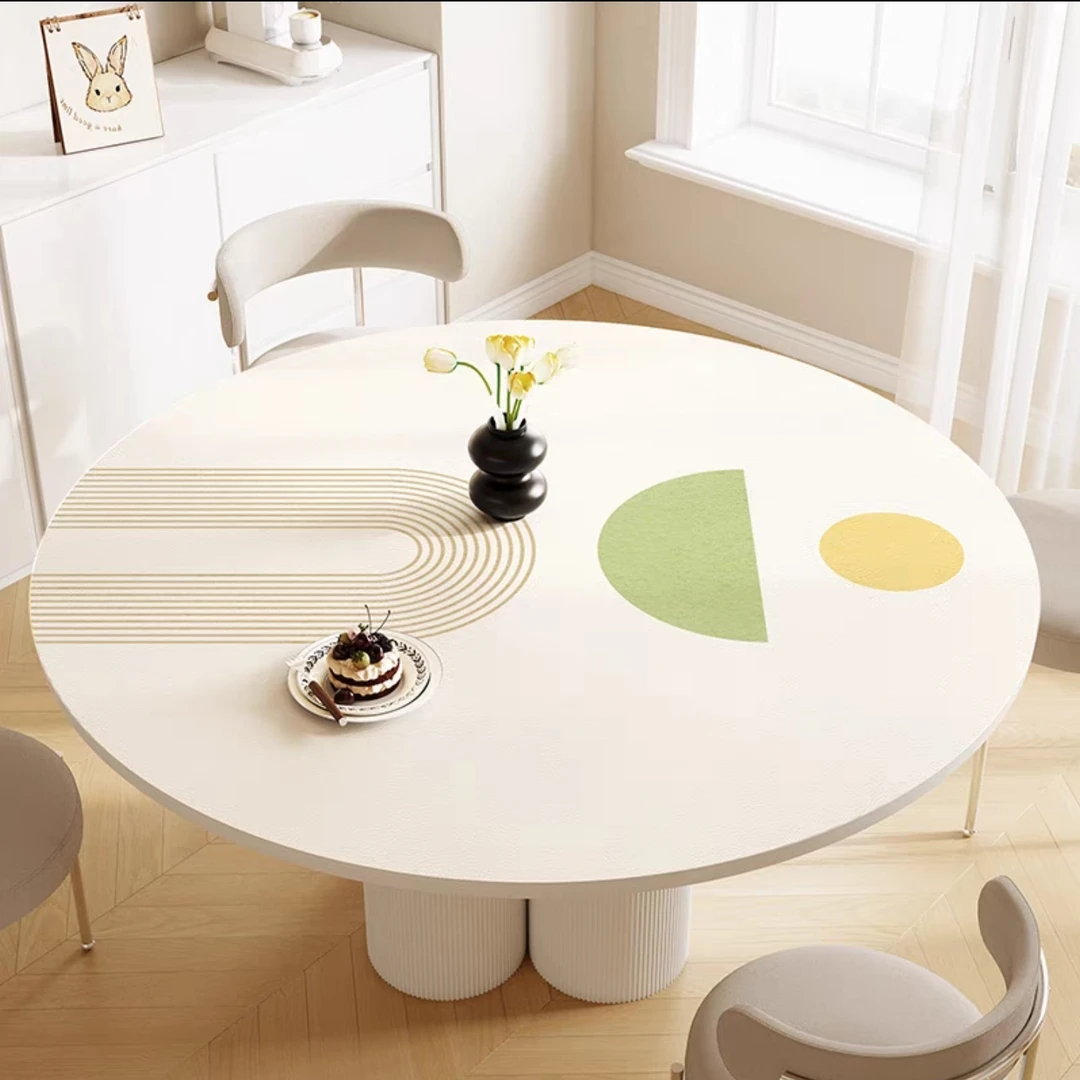 圆桌皮革垫子电视柜餐边柜垫简约防水防油防烫桌布好打理可定制