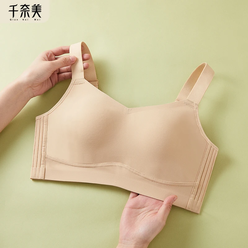 千奈美无痕束胸内衣女大胸显小防下垂收副乳无钢圈缩胸抹胸式文胸
