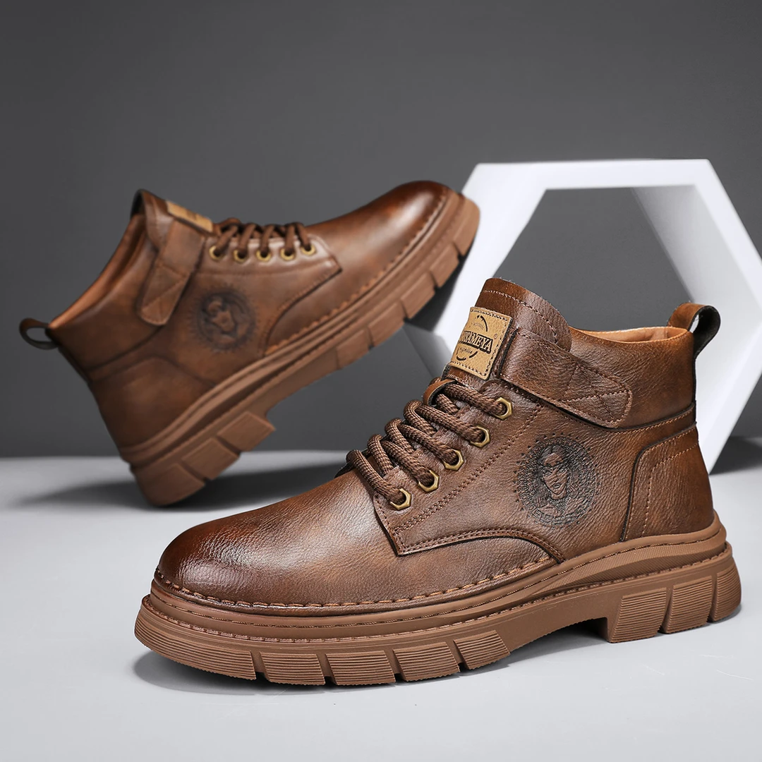 DUSAMEYA/杜莎米娅冬款潮男必备时尚户外百搭舒适防护马丁靴6695