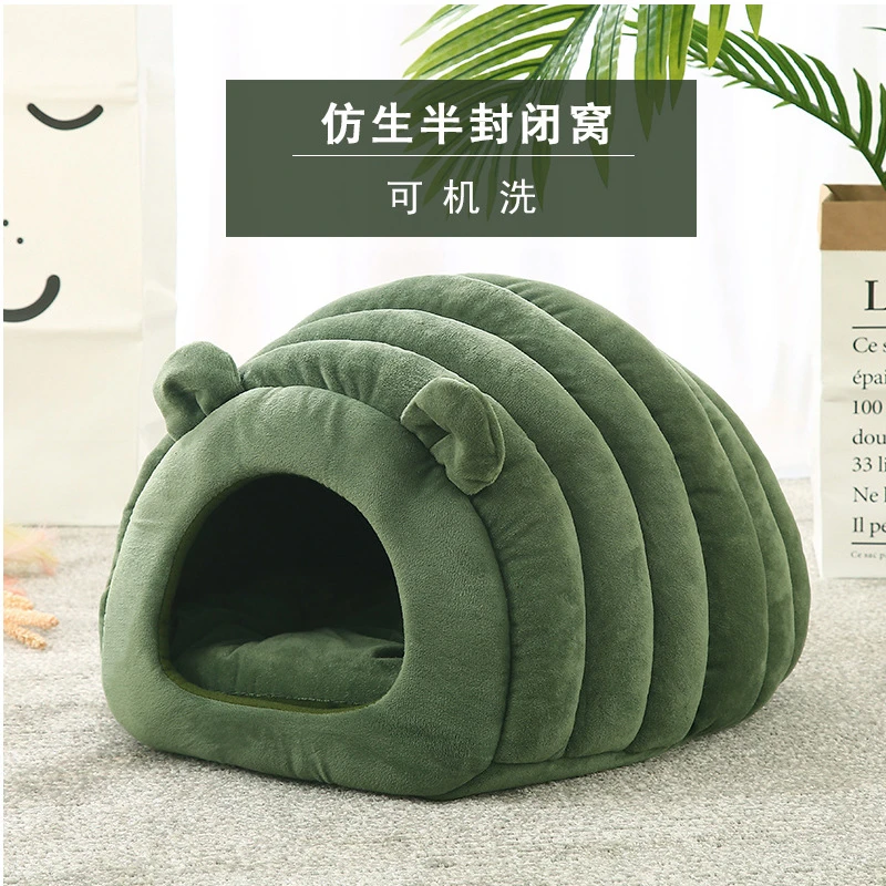保暖猫窝加厚锁温日系柔软舒适狗窝秋冬猫床半封闭式宠物窝猫睡袋