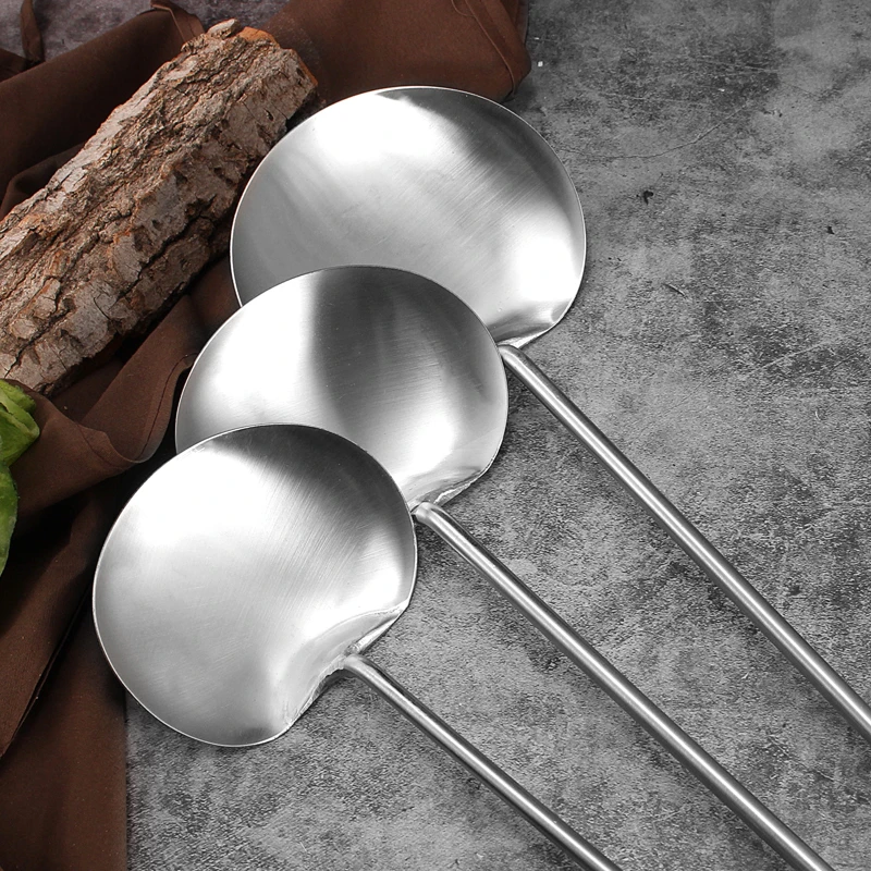 不锈钢炒勺加厚炒菜勺子家用厨师专用菜铲子多功能厨房用具商用勺