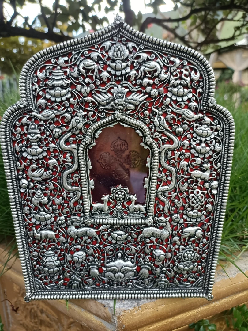 2023藏族藏饰八空佛箱材质白铜