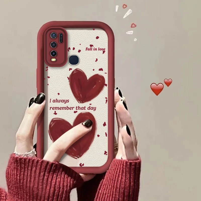 vivoy50手机壳油画爱心Y50网红女款V1965A可爱软壳全包防摔新款潮