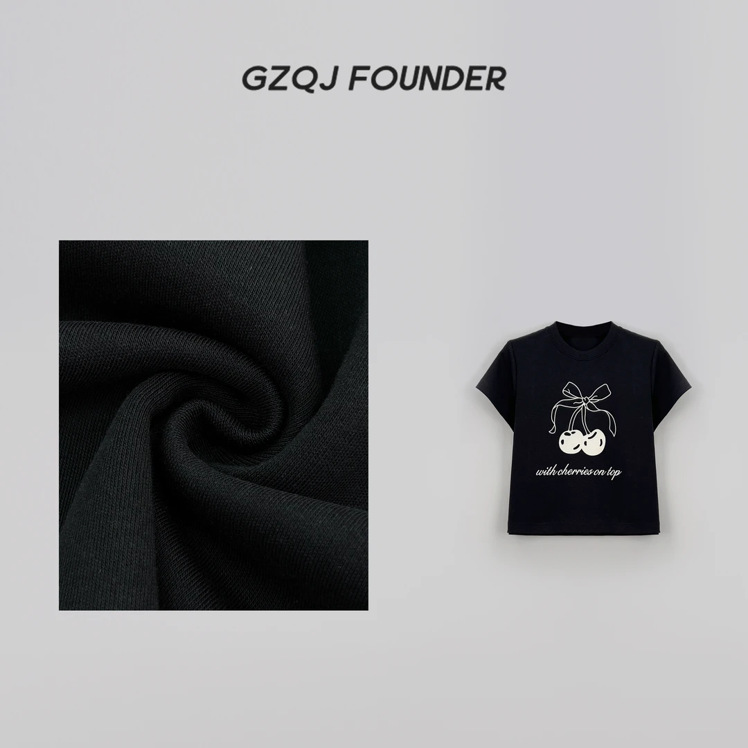 老琴私服【甜味樱桃】小众设计感百搭显瘦圆领短袖T恤女夏 3082