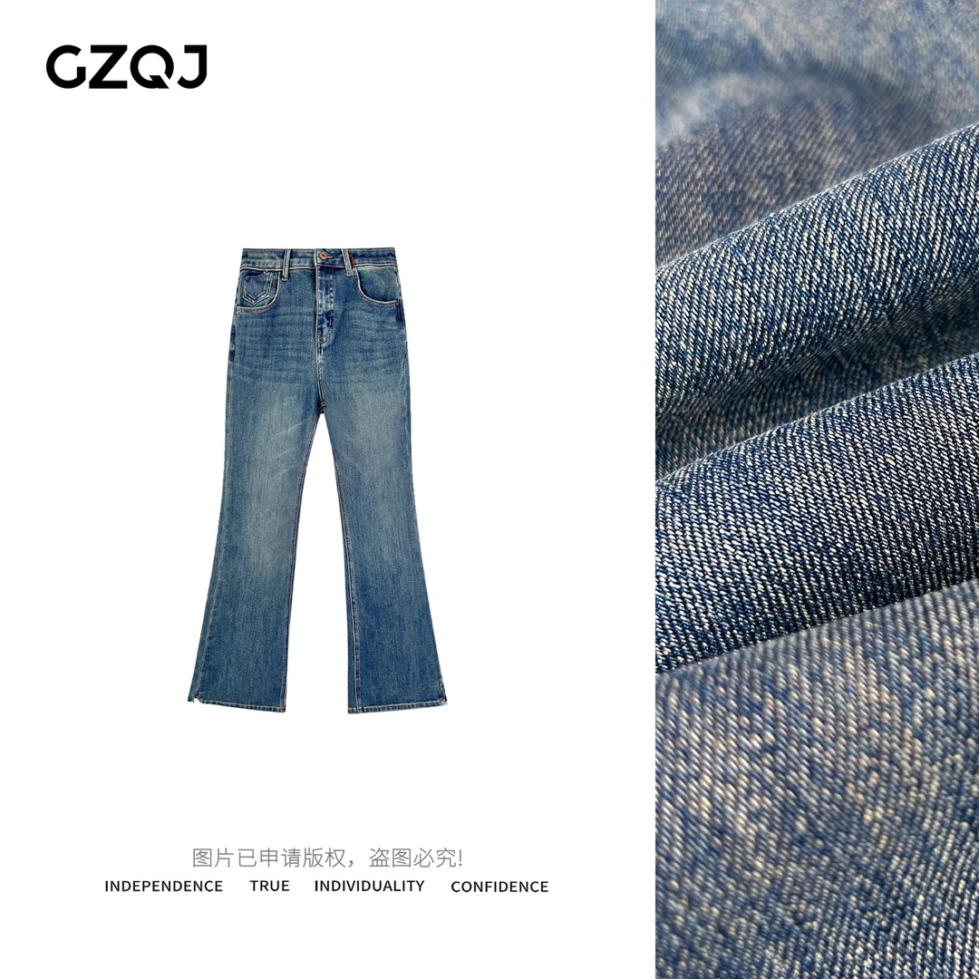 老琴私服【梦中情裤】加绒复古百搭显瘦喇叭牛仔裤女秋冬长裤G8104