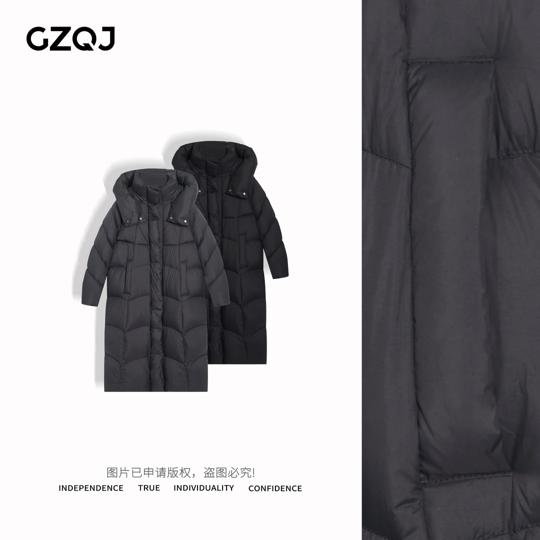 老琴私服【拥抱温暖】时尚户外中长款加厚连帽保暖羽绒服外套7554