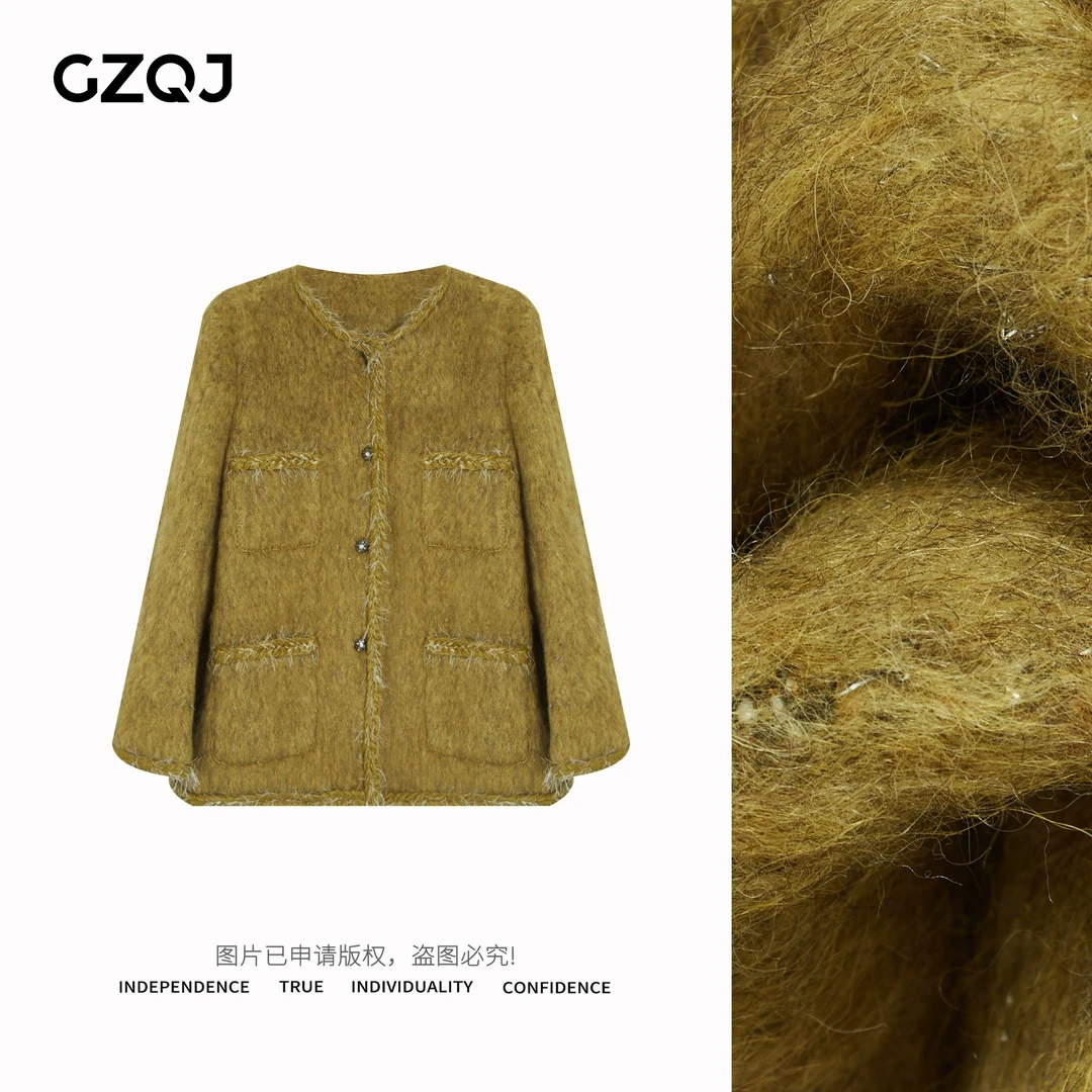 老琴私服【巴黎碎片】优雅气质时尚加厚保暖轻奢小香风外套女98068