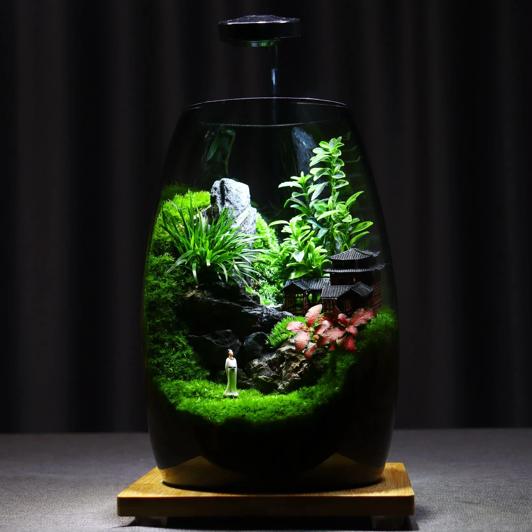 青苔上品【依山居】苔藓微景观新中式造景创意桌面绿植盆景高端摆件