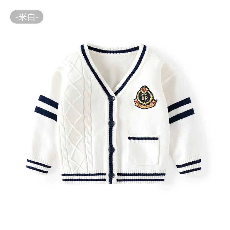 儿童针织开衫男童春秋款学院风宝宝毛衣外套婴儿衣服女童毛线上衣