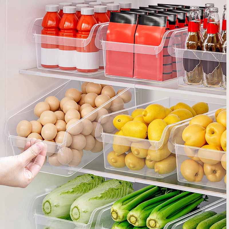 家用透明冰箱收纳盒冰箱专用保鲜盒大号抽屉式收纳筐冰箱收纳整理