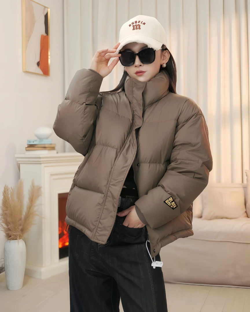 2024百搭短款立领面包服女装外套0891