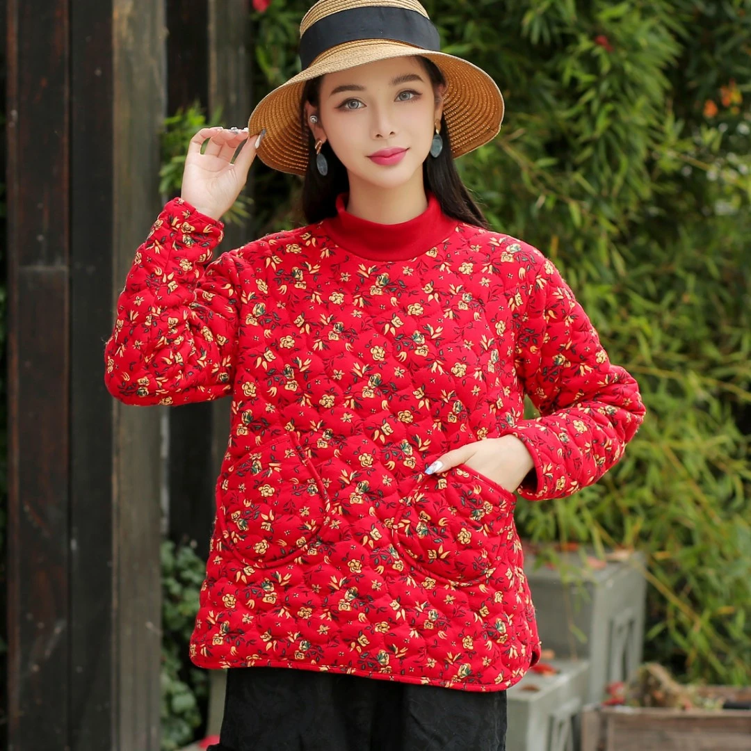 新款修身保暖洋气减龄上衣弹力打底衫小棉衣