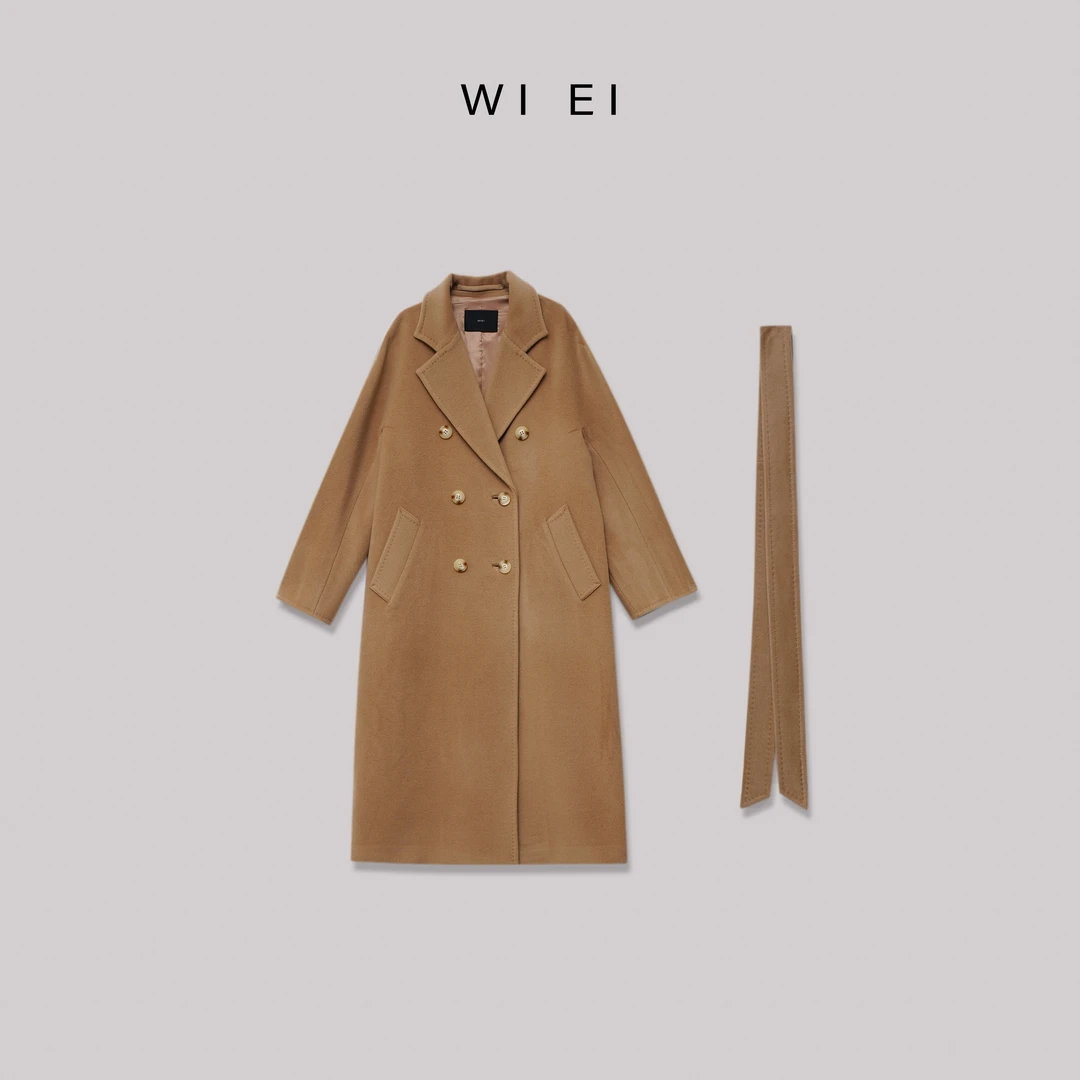 《WI EI》101经典 801系列 手工供针 双排扣 大衣 23729