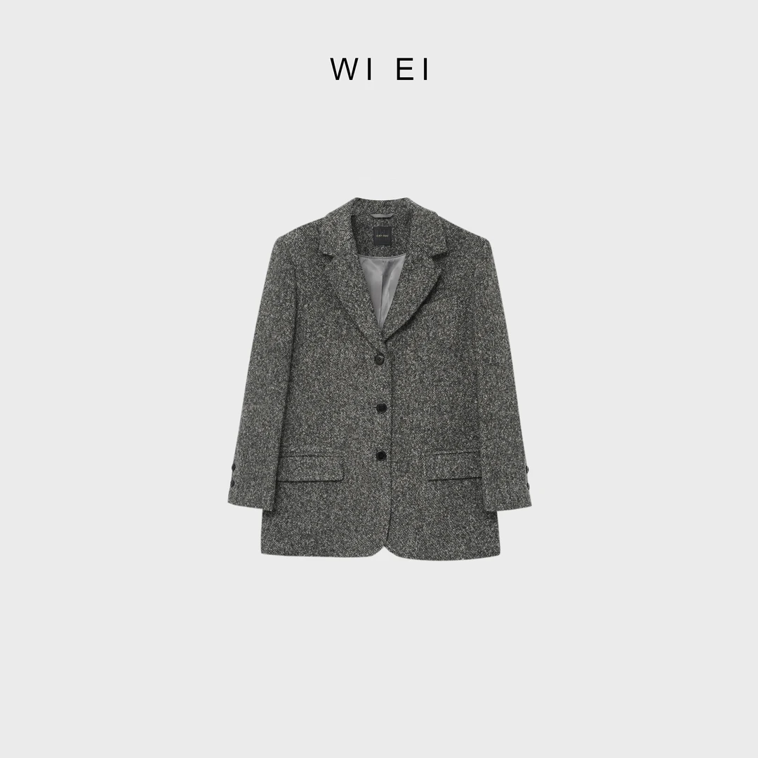 《WE EI》星光*时髦高级感 100荃羊毛 宽松休闲 西装大衣 23710