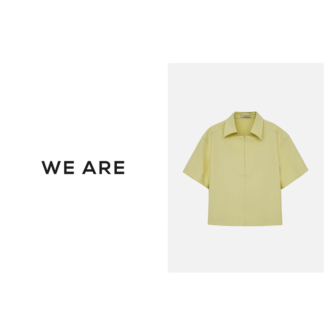 《WE ARE》22754**简约 翻领拉链式 极简 短袖 上衣