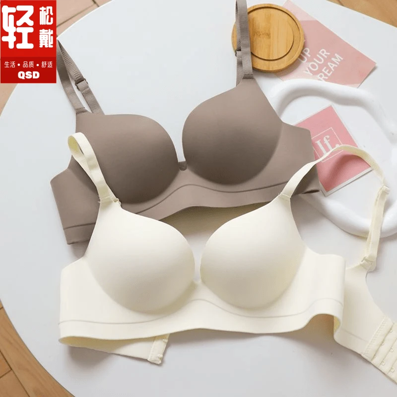 轻松戴无痕内衣女性感聚拢防下垂显大加厚收副乳少女无钢圈文胸罩