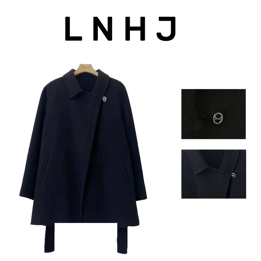 【LNHJ】 高定系列奢奢猪鼻扣大衣双面呢时尚百搭