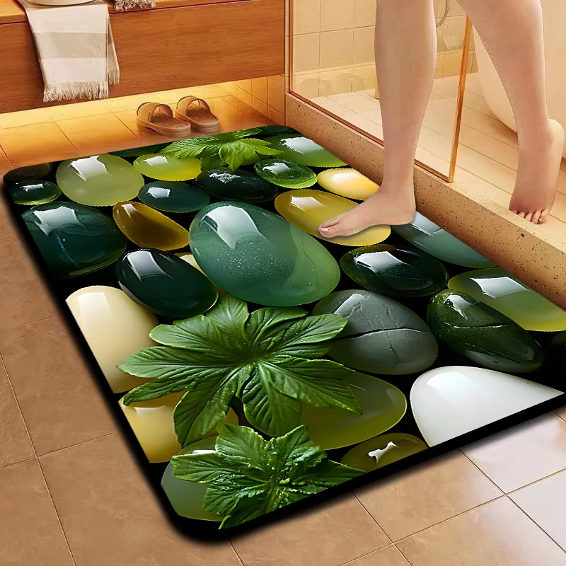 软硅藻泥5D立体吸水防滑垫家用卧室卫生间洗手台浴室入户门垫门厅