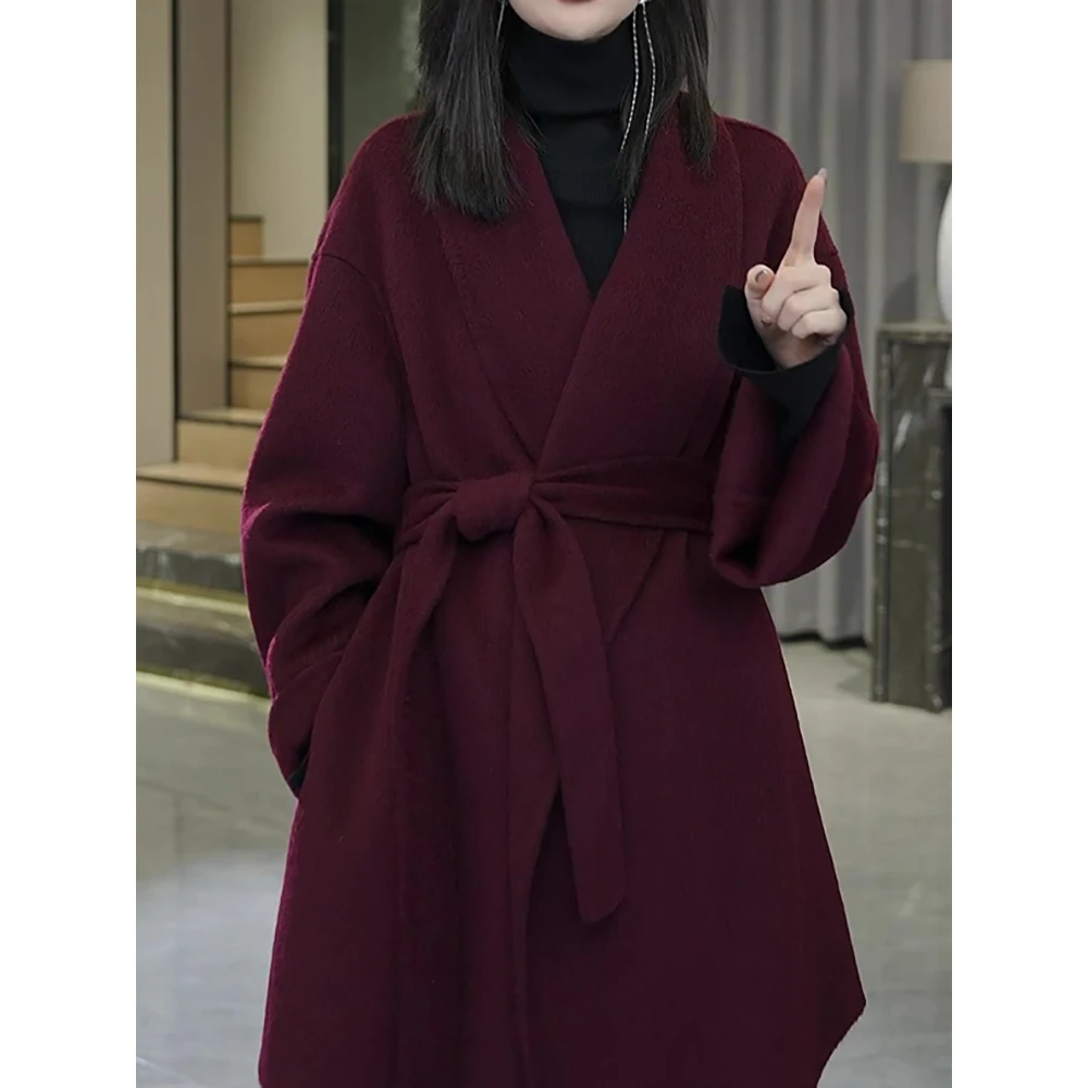 高档气质女神减龄保暖外套2025秋季新款纯色休闲百搭通勤宽松大衣