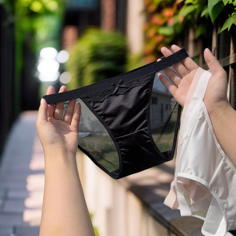 Mimi Angel#春夏无痕腰带薄款女士内裤 性感镂空轻奢蕾丝少女内裤