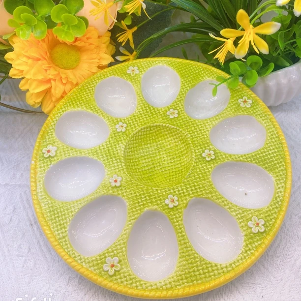 创意陶瓷摆件鸡蛋拖调色盘