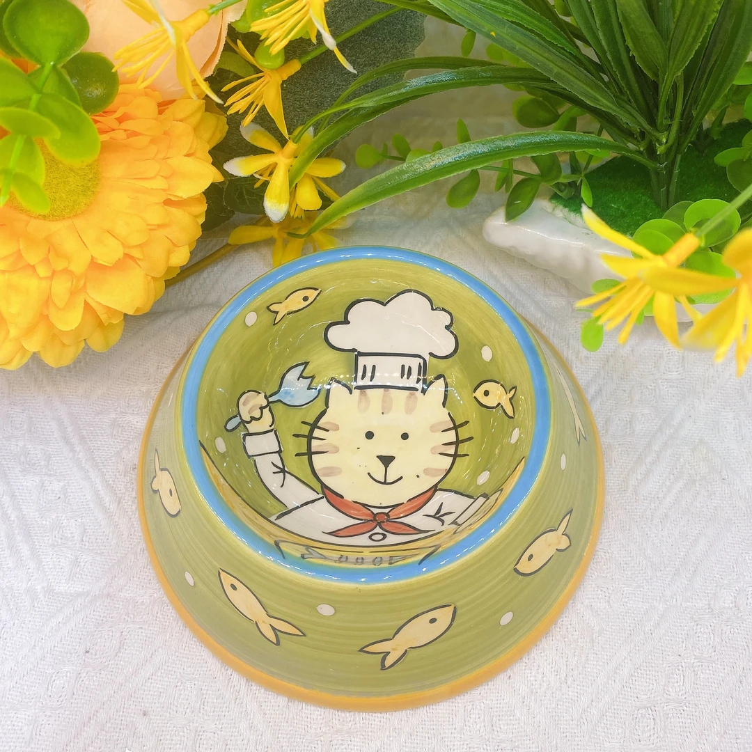 创意陶瓷微瑕厨师猫