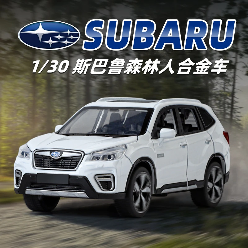 1:30斯巴鲁声光回力汽车模型合金车收藏儿童玩具车