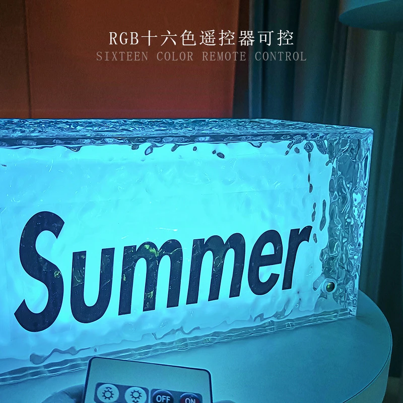 夏日畅销ins冰块小夜灯创意装饰卧室客厅台灯无线温馨浪漫氛围灯