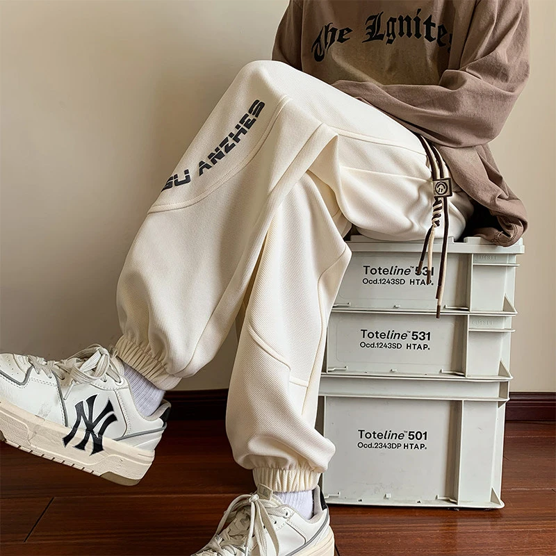 宽松休闲裤子男秋季胖子大码男裤运动卫裤春秋潮牌美式重磅束脚裤