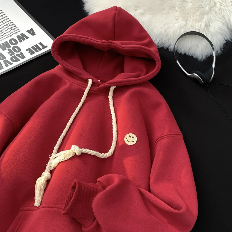 美式街头加绒重磅中山卫衣男秋冬情侣连帽hiphop潮牌慵懒chic外套