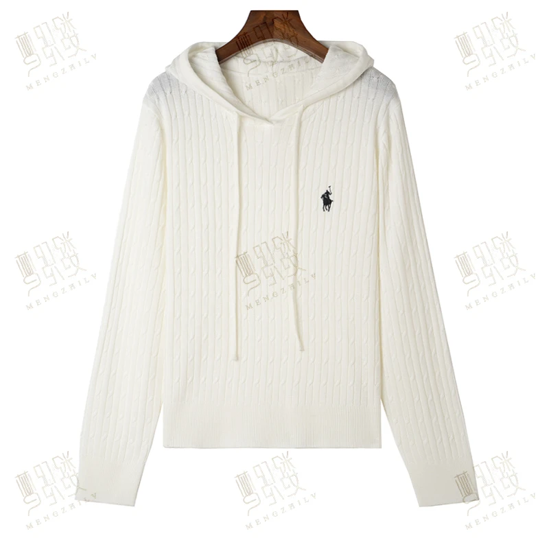 梦织缕【绣梦严选】针织重工绞花帽衫经典刺绣百搭带帽衫8116