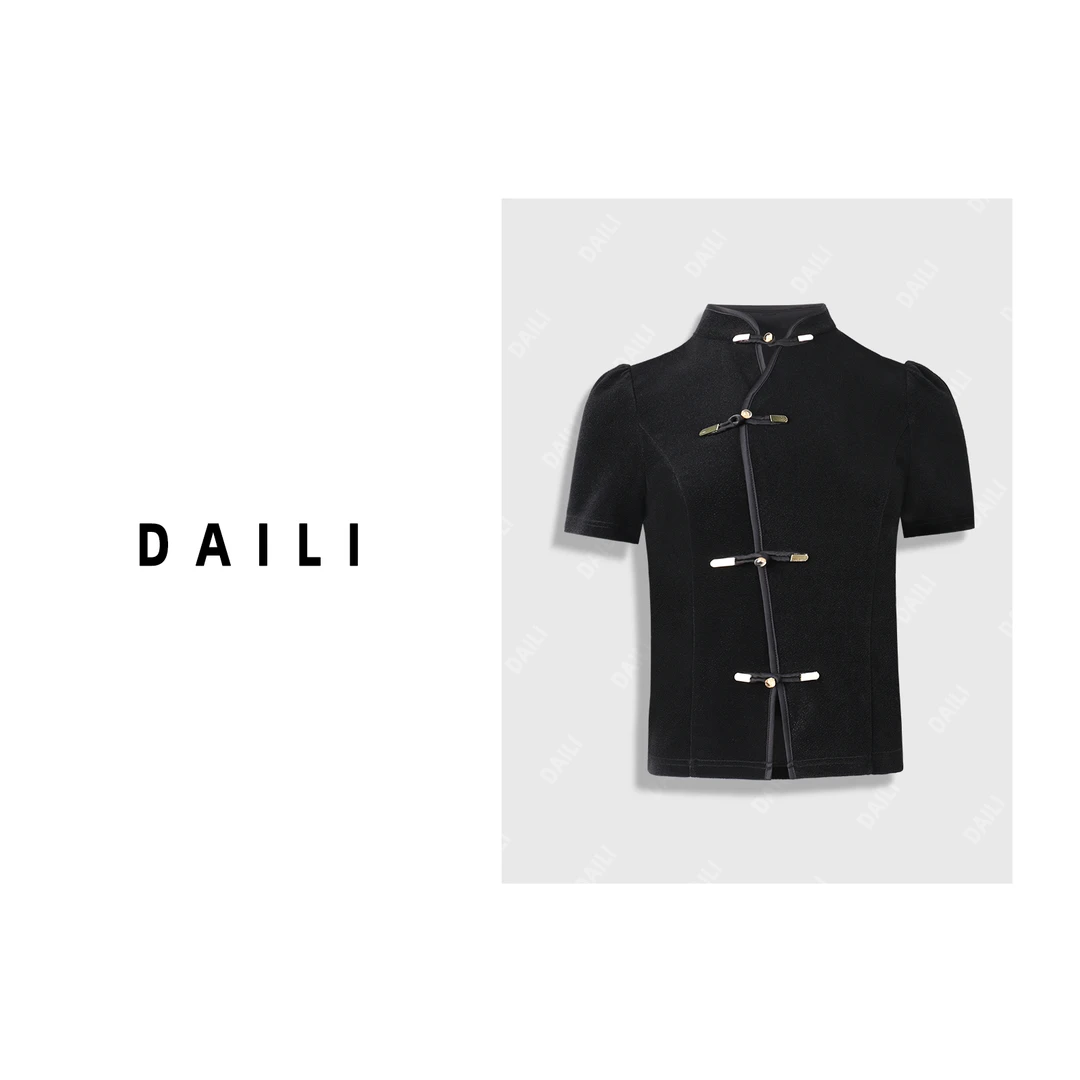 【许半夏推荐】黛利新款时尚国风气质休闲新中式衬衫DL2404018