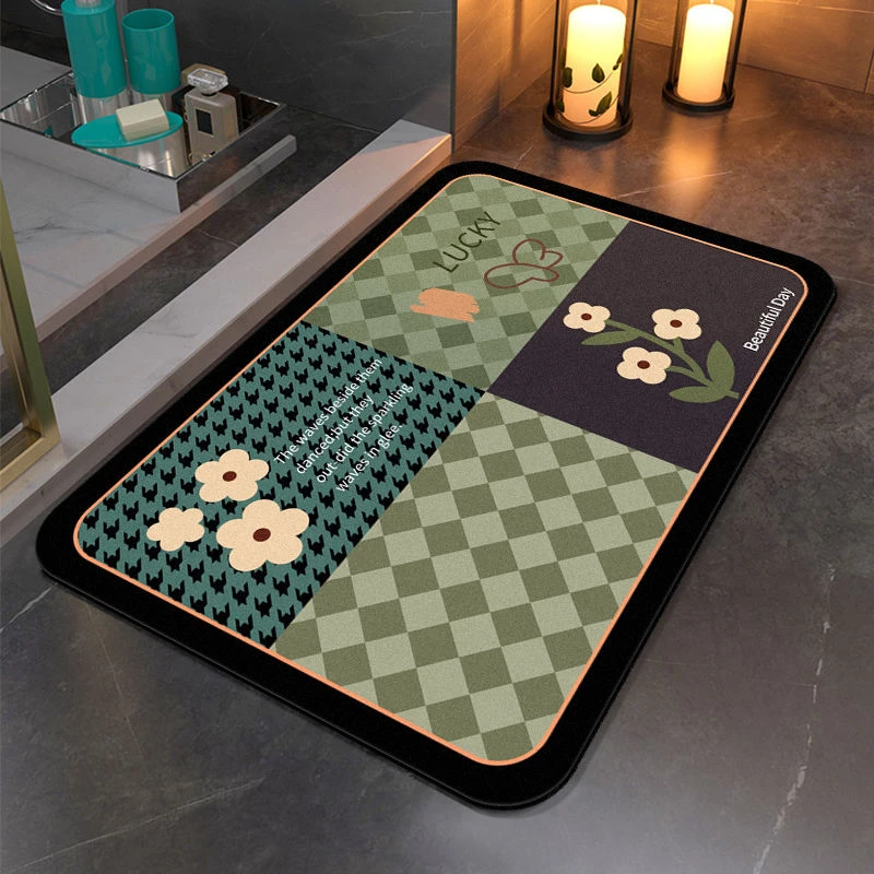 防滑软垫浴室吸水垫卫生间门口进门卫浴垫地毯家用创意简约速干垫