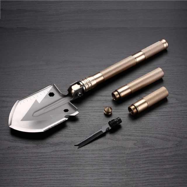 明辉装备G90多功能户外便携车载工兵铲加厚钓鱼露营装备可折叠