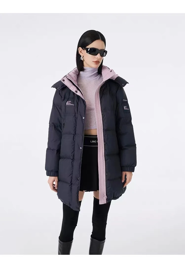 《金羽杰》Y23603218金羽杰潮酷面包保暖中长款羽绒服