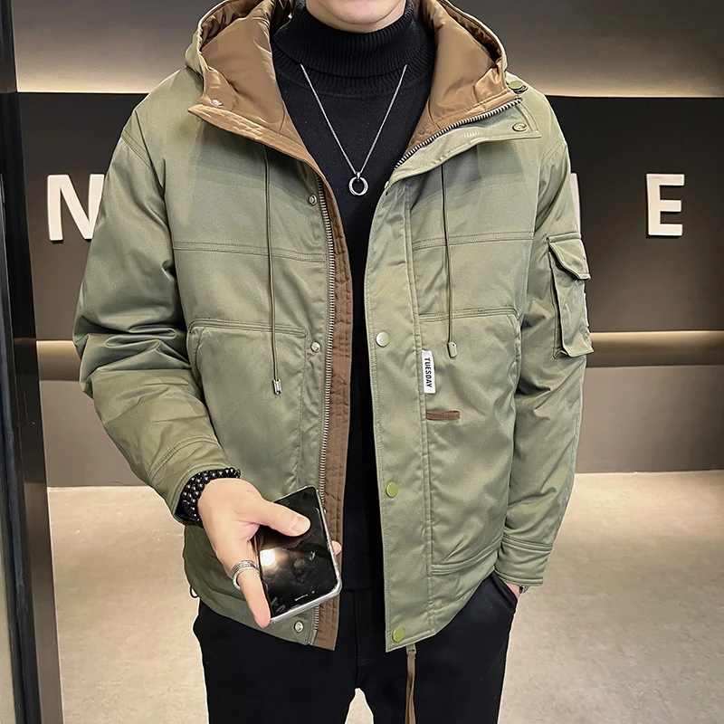 M1080潮牌工装夹克春秋款加棉加厚外套休闲百搭高端男士连帽上衣