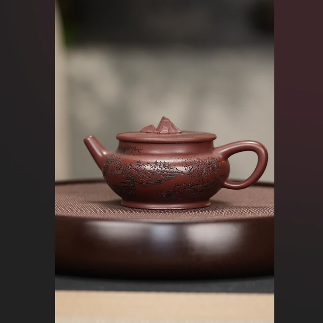 93307 龙血砂刻绘观山壶