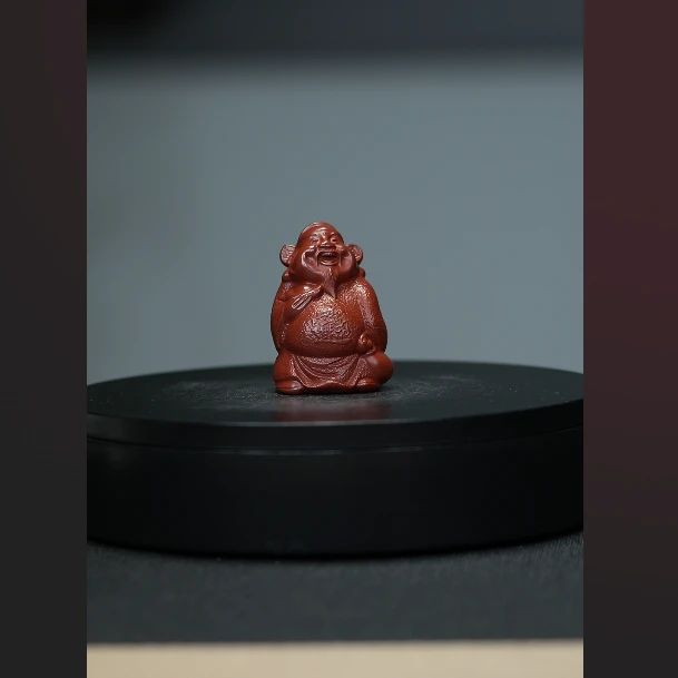 当代 大红袍财神茶宠摆件