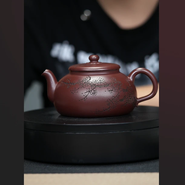 612 龙血砂刻绘寒江壶