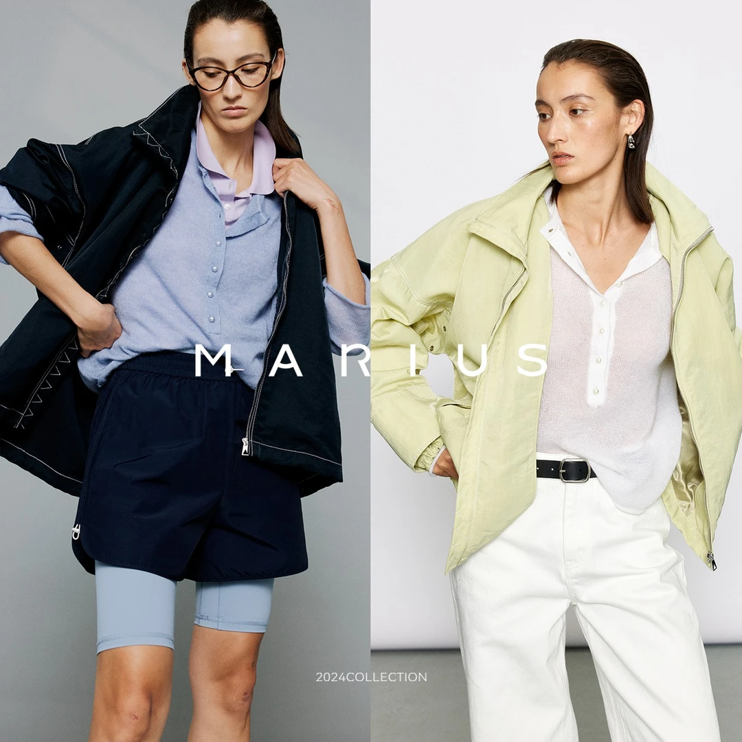 MARIUS新款高定女装明线时尚外套oversize斜纹连帽风衣休闲