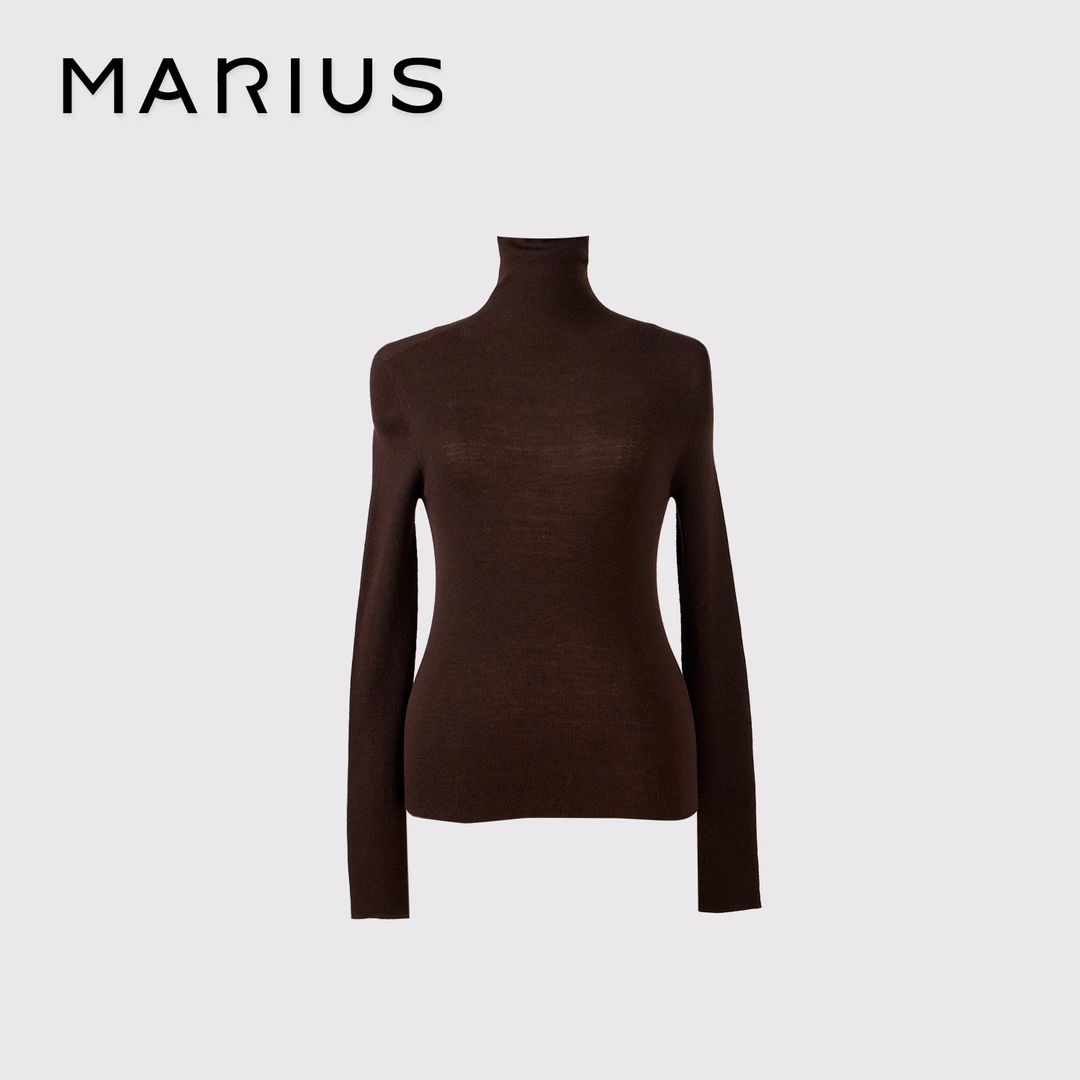 MARIUS“调色师”德国扬子美利奴羊毛纯色百搭修身保暖贴肤打底衫女