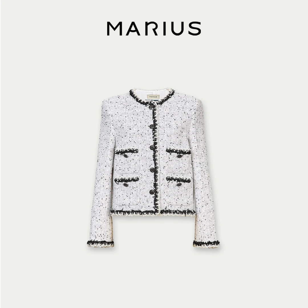 MARIUS“钢琴曲”四贴袋圆领小香外套上衣女外套小香风气质长袖轻奢