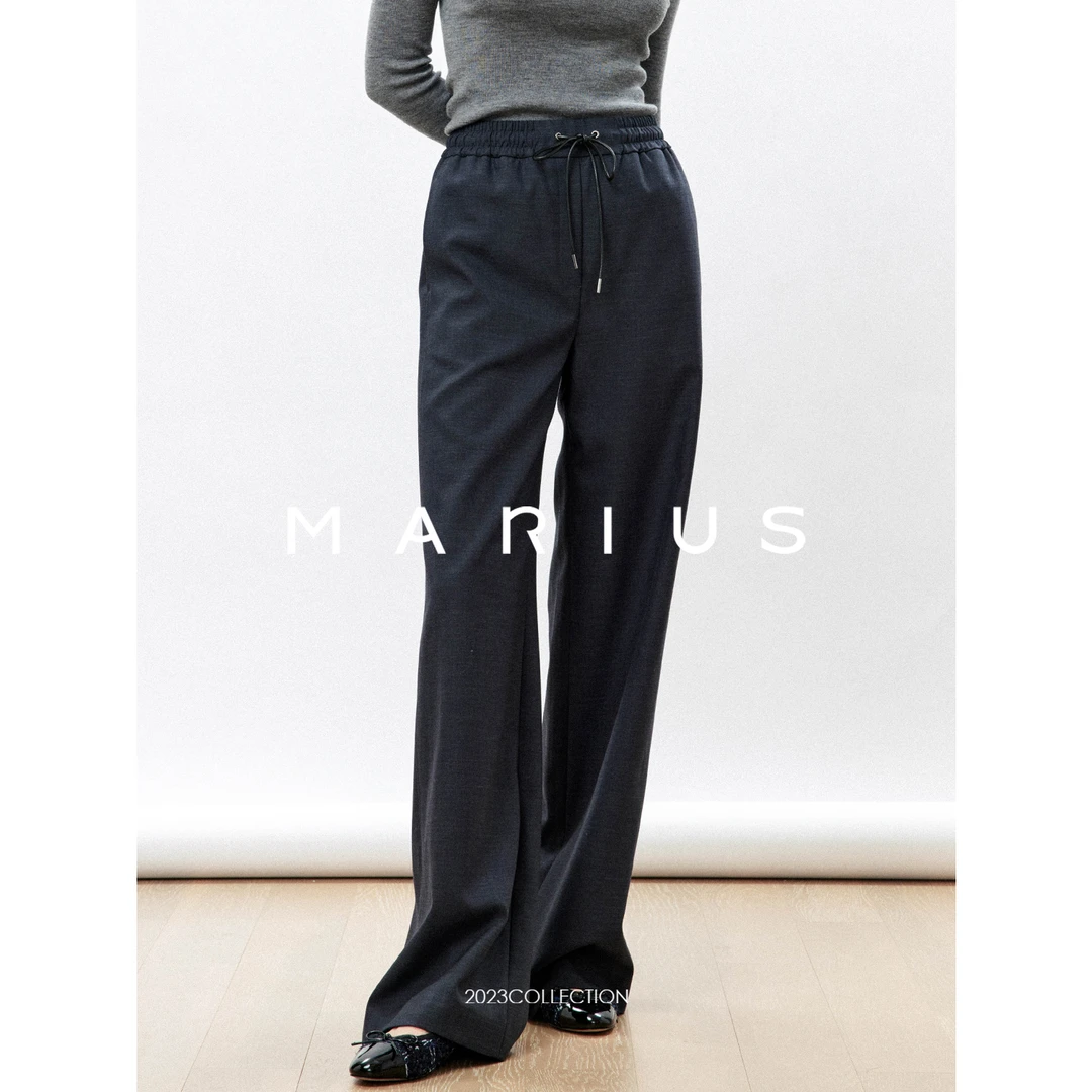 MARIUS “瘦瘦裤”Old C*line奢牌经典阔腿裤长裤垂感直筒裤时尚款