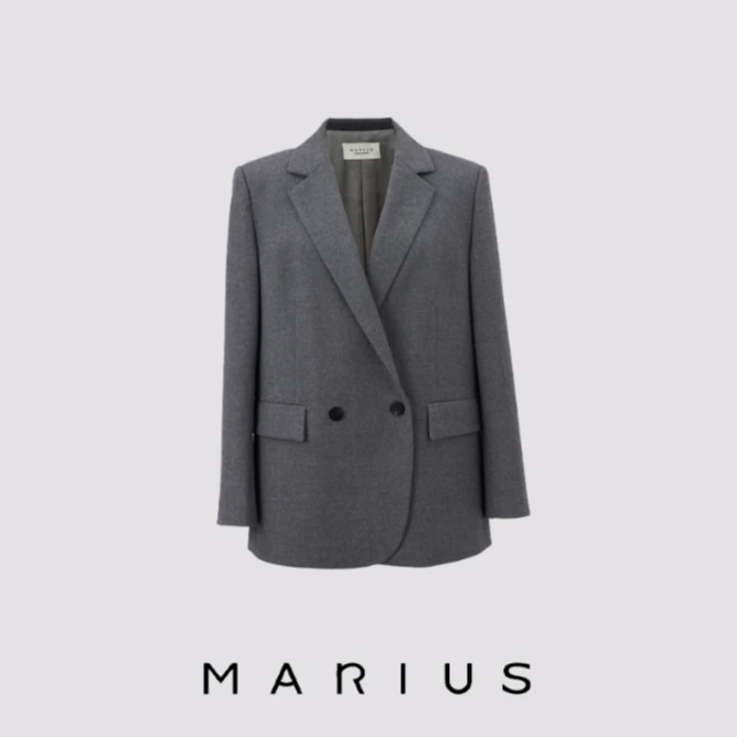 MARIUS【职场suit】進口澳洲美丽诺羊毛经典简约时尚休闲通勤女西装