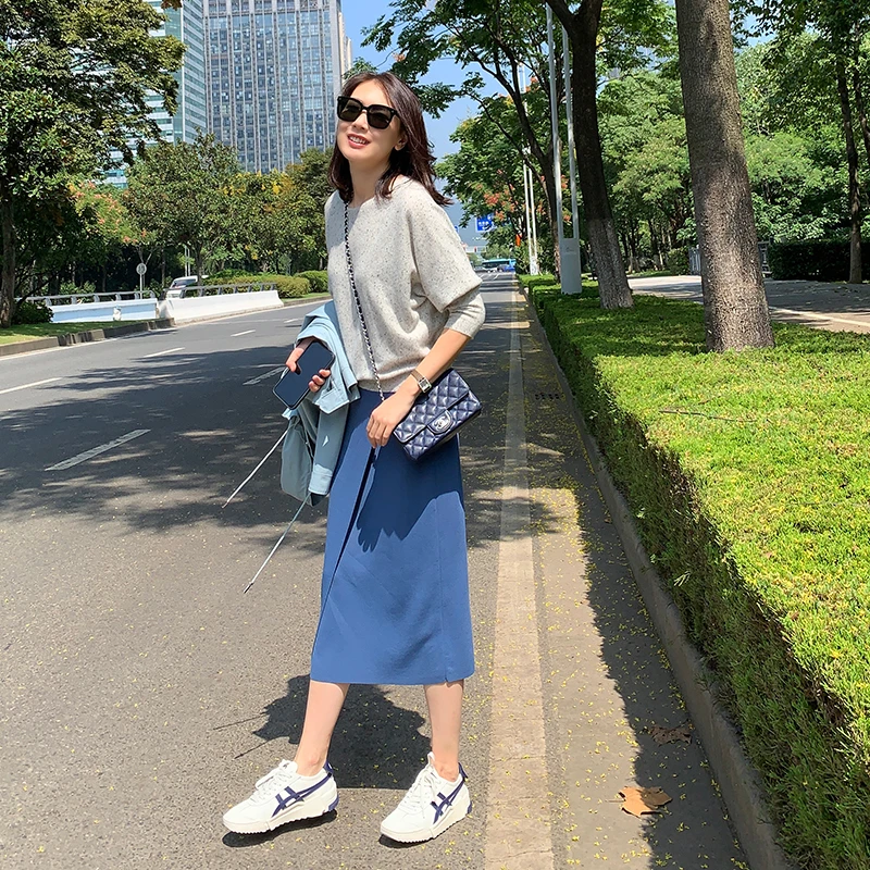 MARIUS原创设计26支双股100%羊绒elegant蝙蝠袖套头衫针织毛衣
