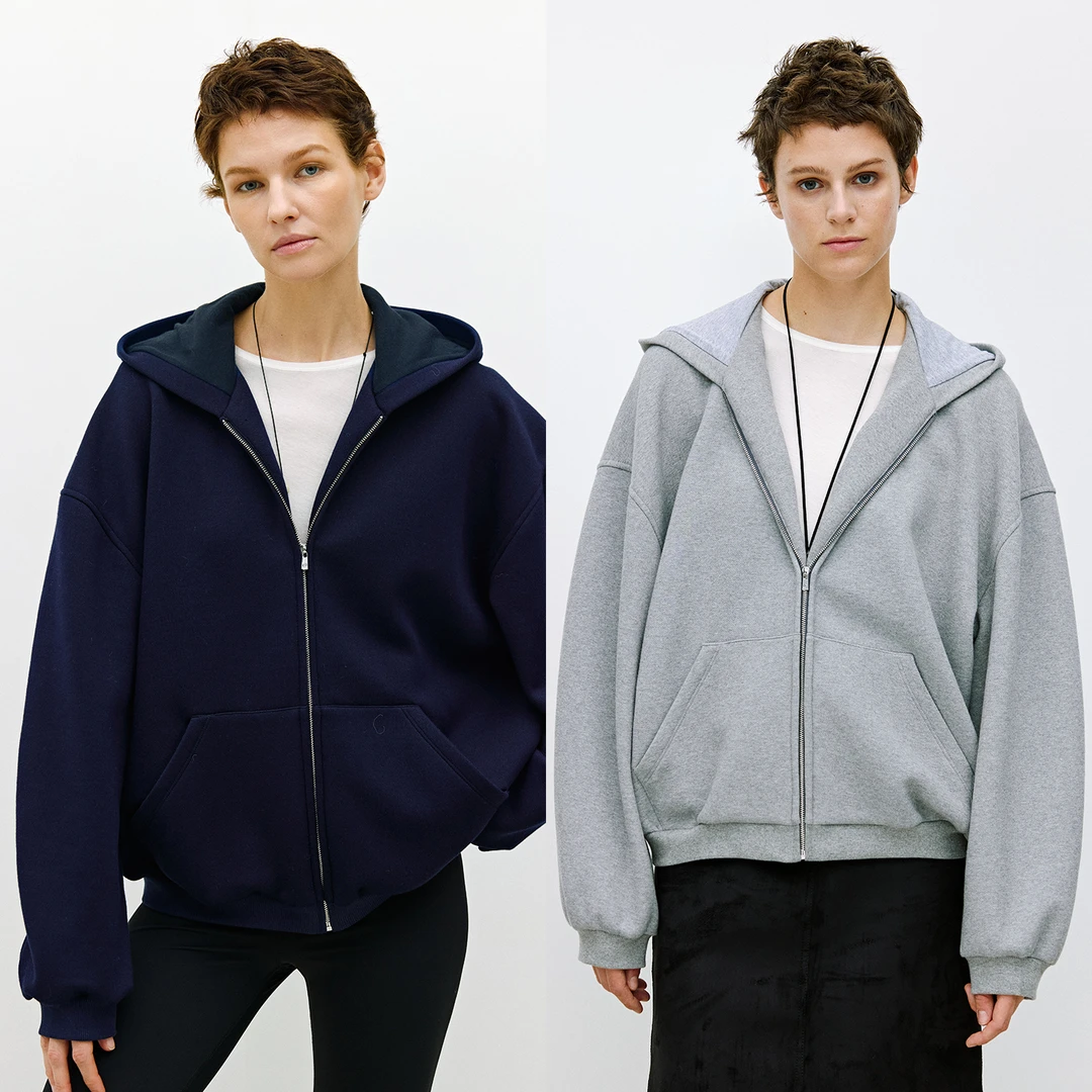 MARIUS“星期六”北欧極简主义松弛感连帽高密棉卫衣外套